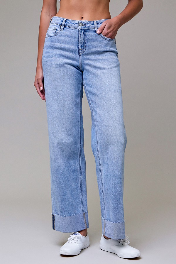 Mid Rise LOGAN Dad Jean with Raw Hem 3" Cuff